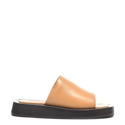LEATHER FLATFORM SANDALS